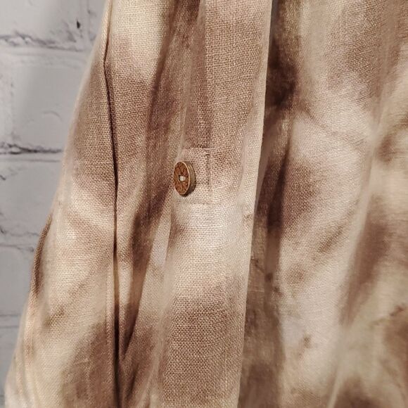 Joan Rivers linen blend boyfriend shibori shirt size XS - Picture 7 of 10